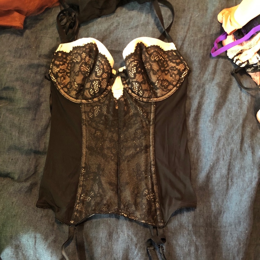 VS Lace Bustier with Garter Clips